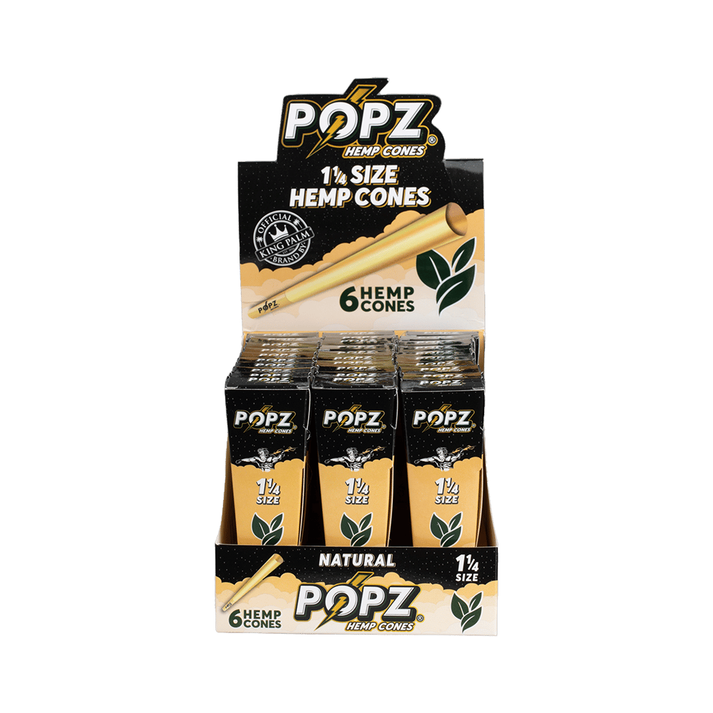 King Palm - 1 1/4 Size Hemp Cones - 6 Counts Per Pack - 30 Packs Per Box