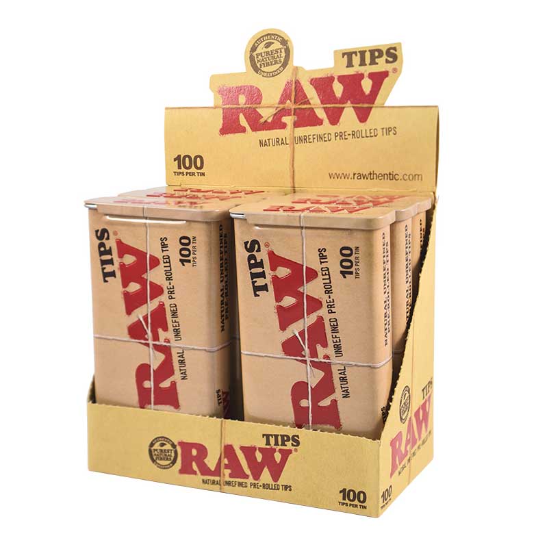 RAW Pre Rolled Tips 1 Tin or Display of 6 Tin