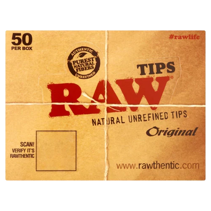 Raw Natural Unrefined Tips - 1 Book or Box of 50 Books