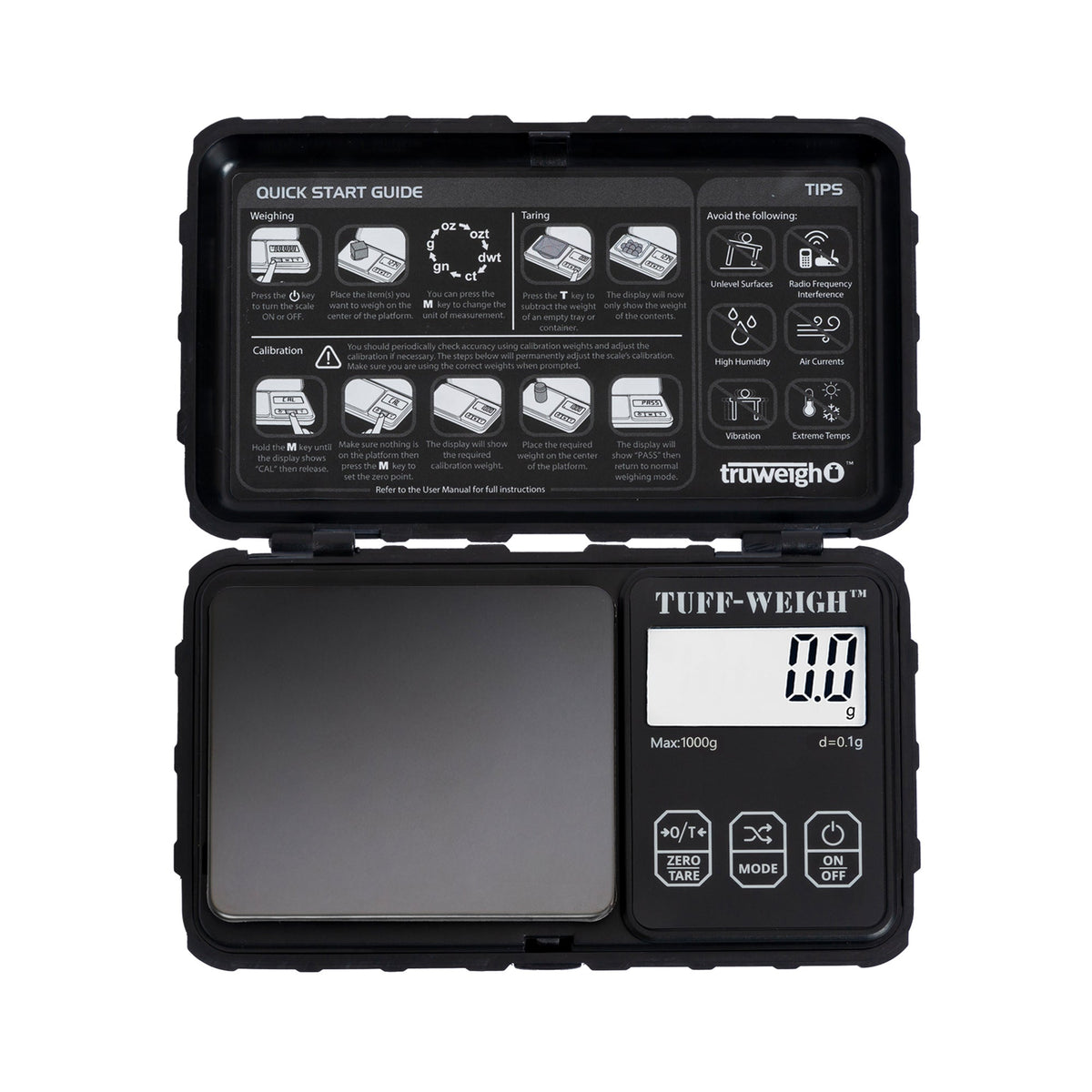 Truweigh Tuff-Weigh Digital Scale 1000g x 0.1g Black/Black