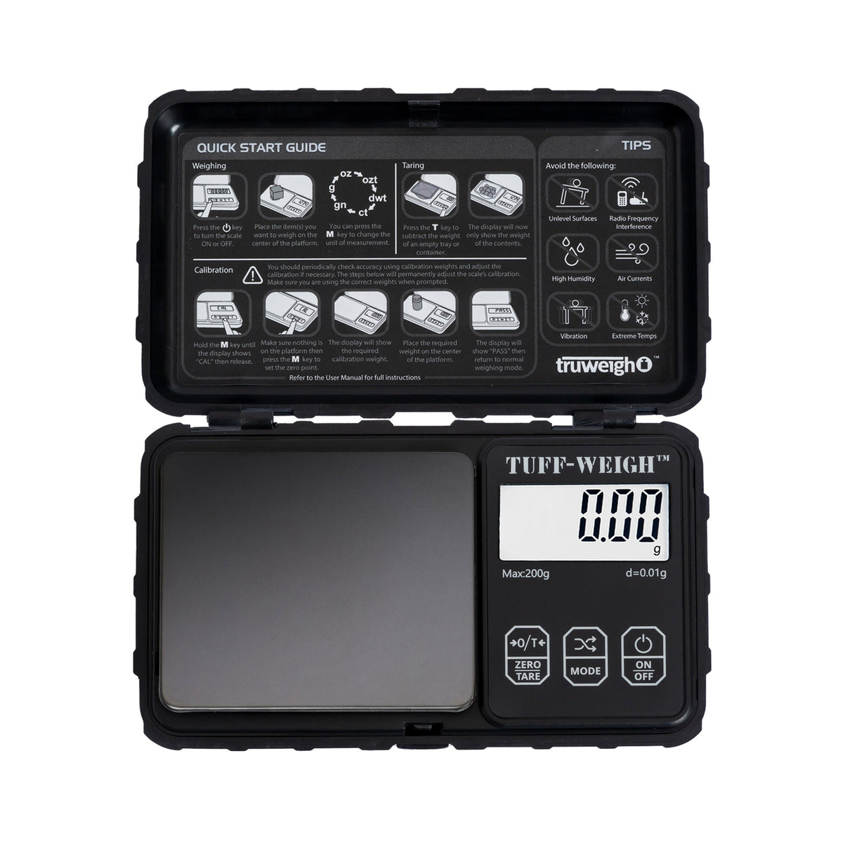 Truweigh Tuff-Weigh Digital Scale 200g x 0.01g Black/Black