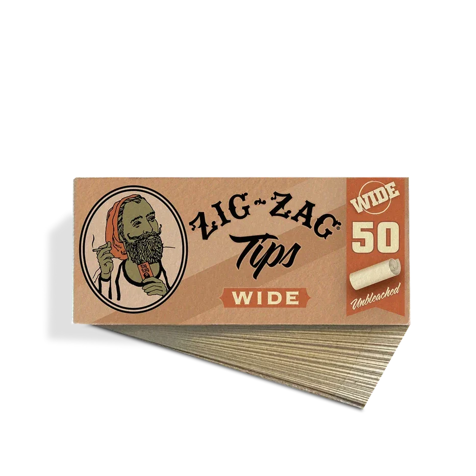 Zig Zag Tips Wide - 50 Tips/Booklet - 50 Packs Per Box