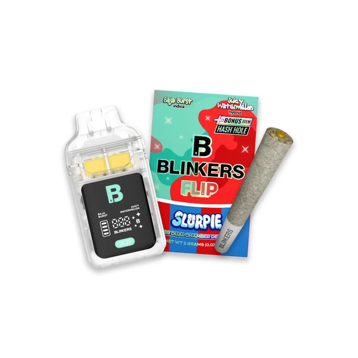 Blinkers Flip Slurpie 2g THC-A Dual Chamber Disposable + Hash Hole