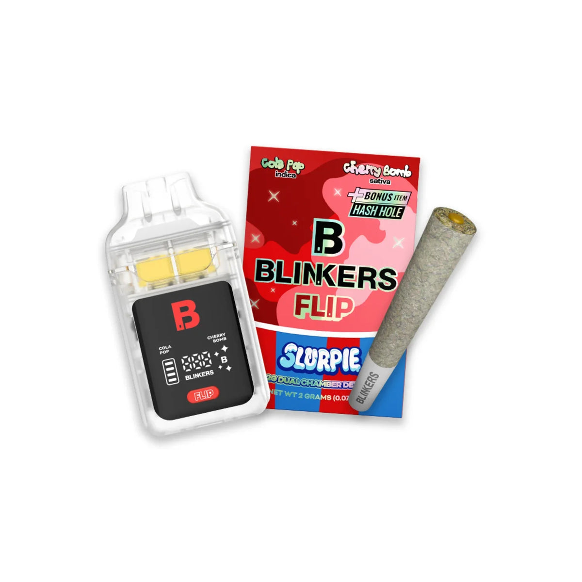 Blinkers Flip Slurpie 2g THC-A Dual Chamber Disposable + Hash Hole