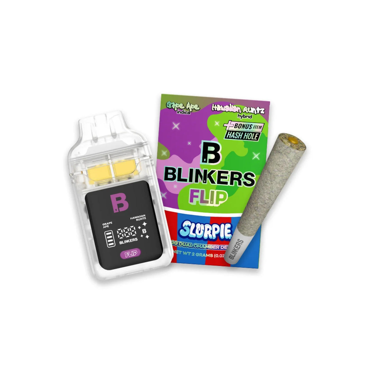Blinkers Flip Slurpie 2g THC-A Dual Chamber Disposable + Hash Hole