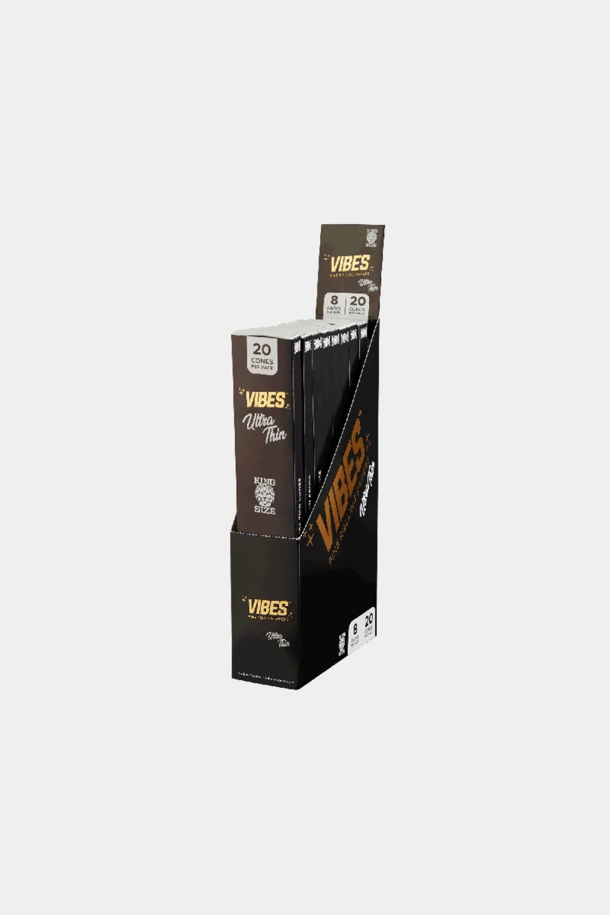 Vibes Cones - King Size - 20 Cones Per Pack - 8 Packs Per Box