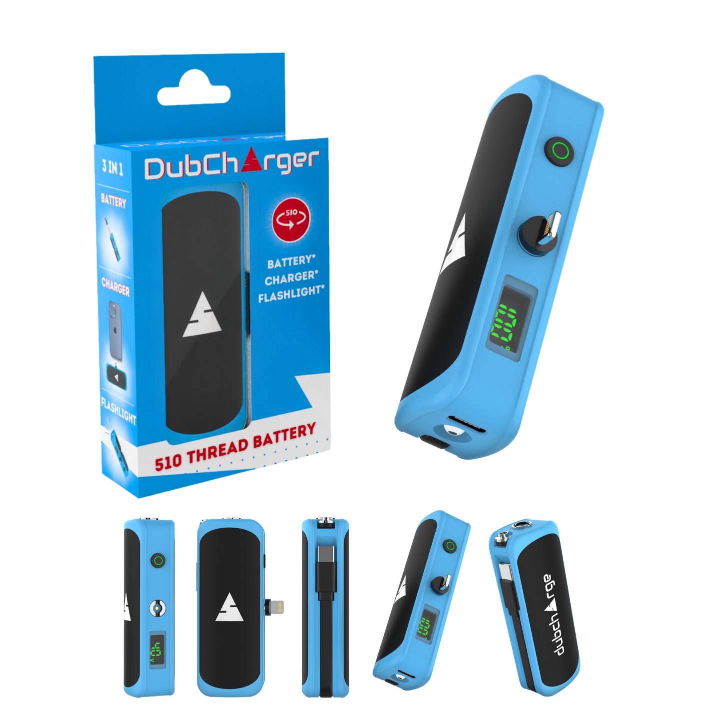 The DubCharger - Portable Charger / Flash Light / 510 Thread Battery