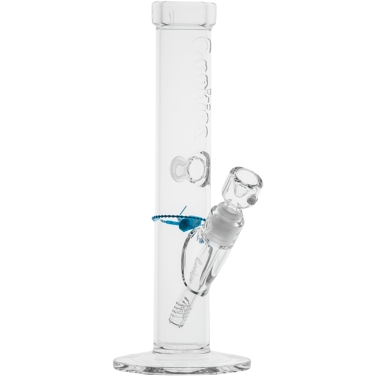 Cookies 13" Flame Straight Water Pipe Clear Logo