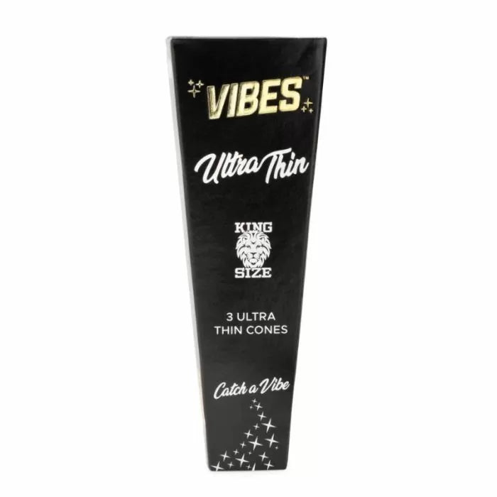 Vibes King Size Pre Rolled Cones - 3 Cones Per Pack - 30 Pack Per Box