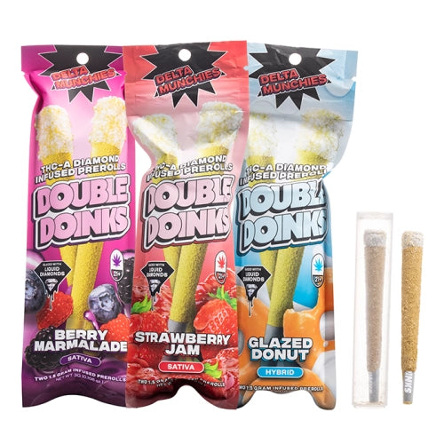DELTA MUNCHIES THC-A DOUBLE DOINKS PRE ROLLS 3G