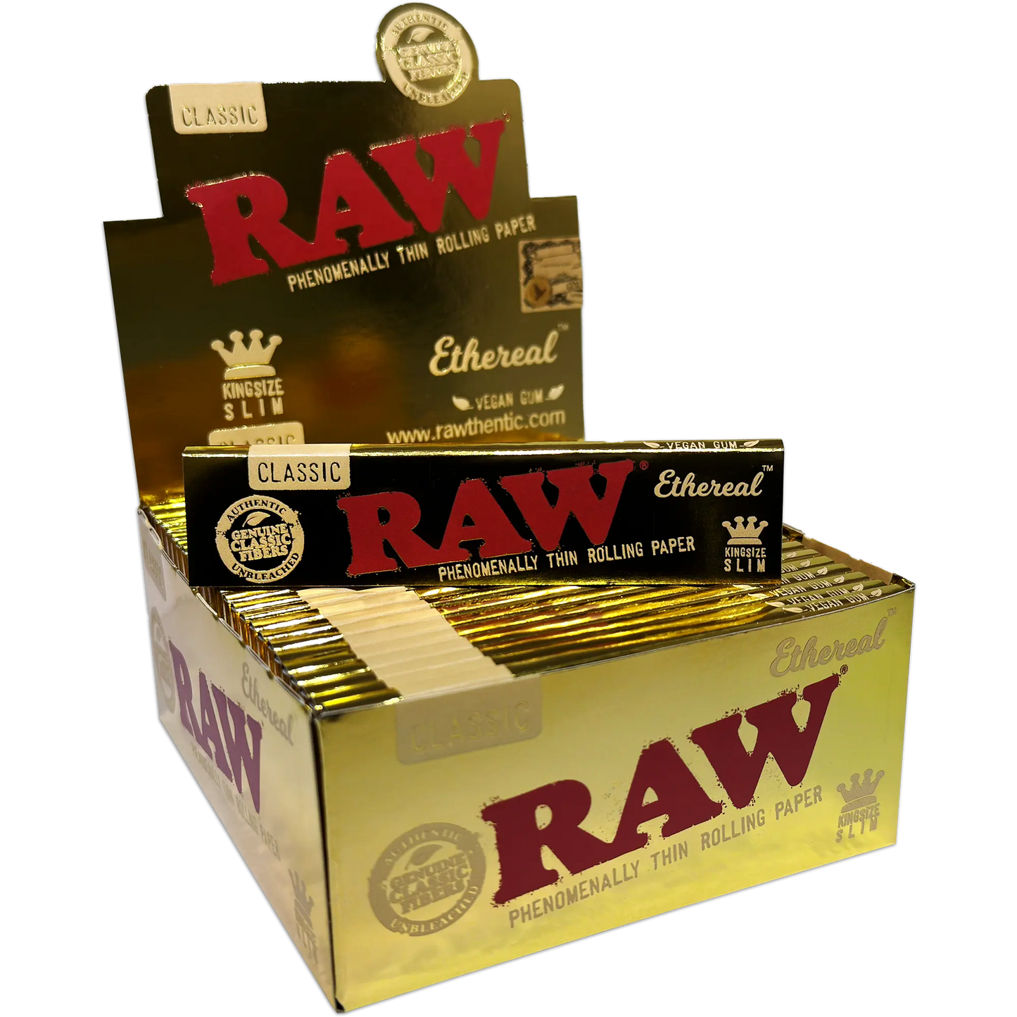 Raw - Size 1-1/4 - Ethereal Paper - 50 Packs - 24 Counts Per Box