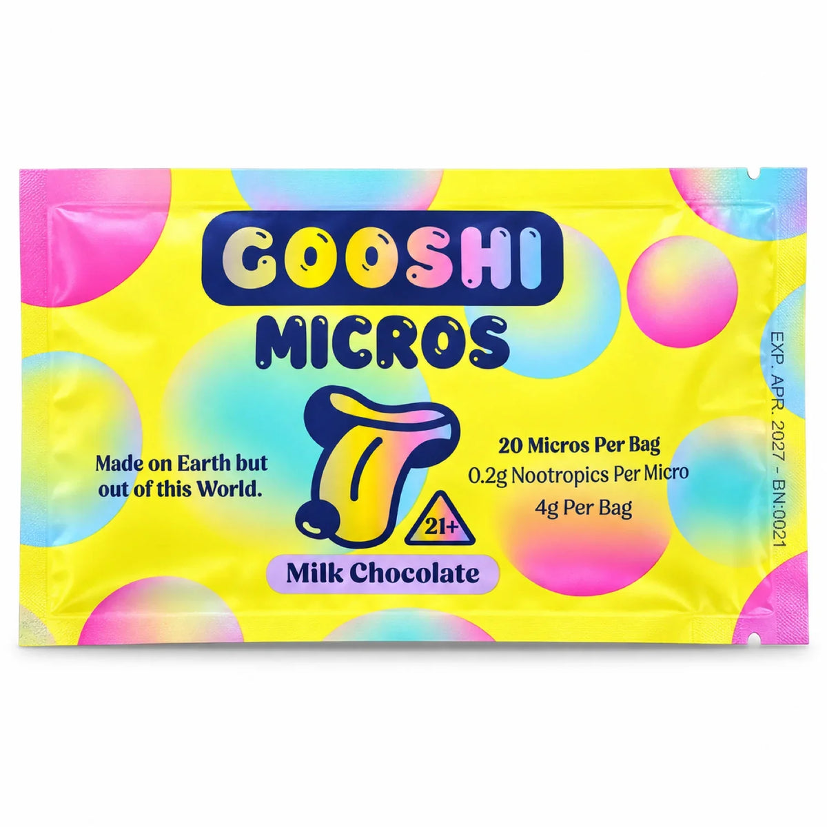 Gooshi Micros Nootropics Milk Chocolate 20ct 4g Bag