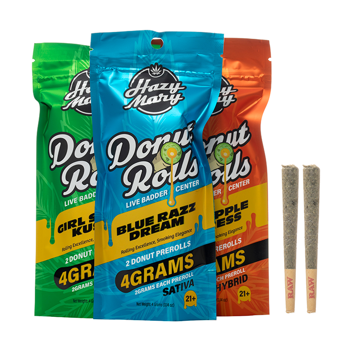 Hazy Mary Donut Rolls Live Badder Pre Rolls 4G