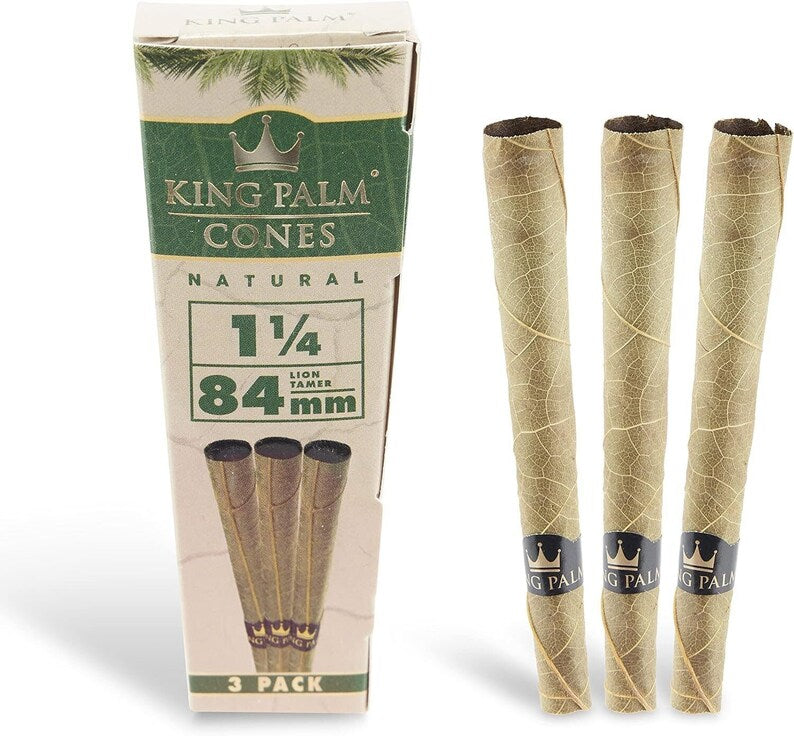 King Palm Cones Natural - 84mm - 3 Count Per Pack - 15 Pack Per Box