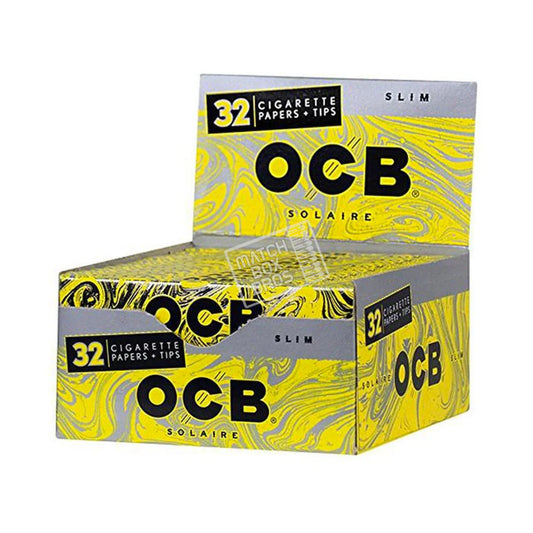 Ocb Solaire Slim Papers + Tips - 24 Packs Per Box