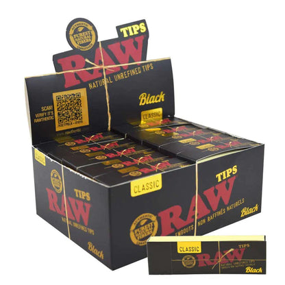 Raw Classic - Black Tips - 1 Book or Box of 50 Books