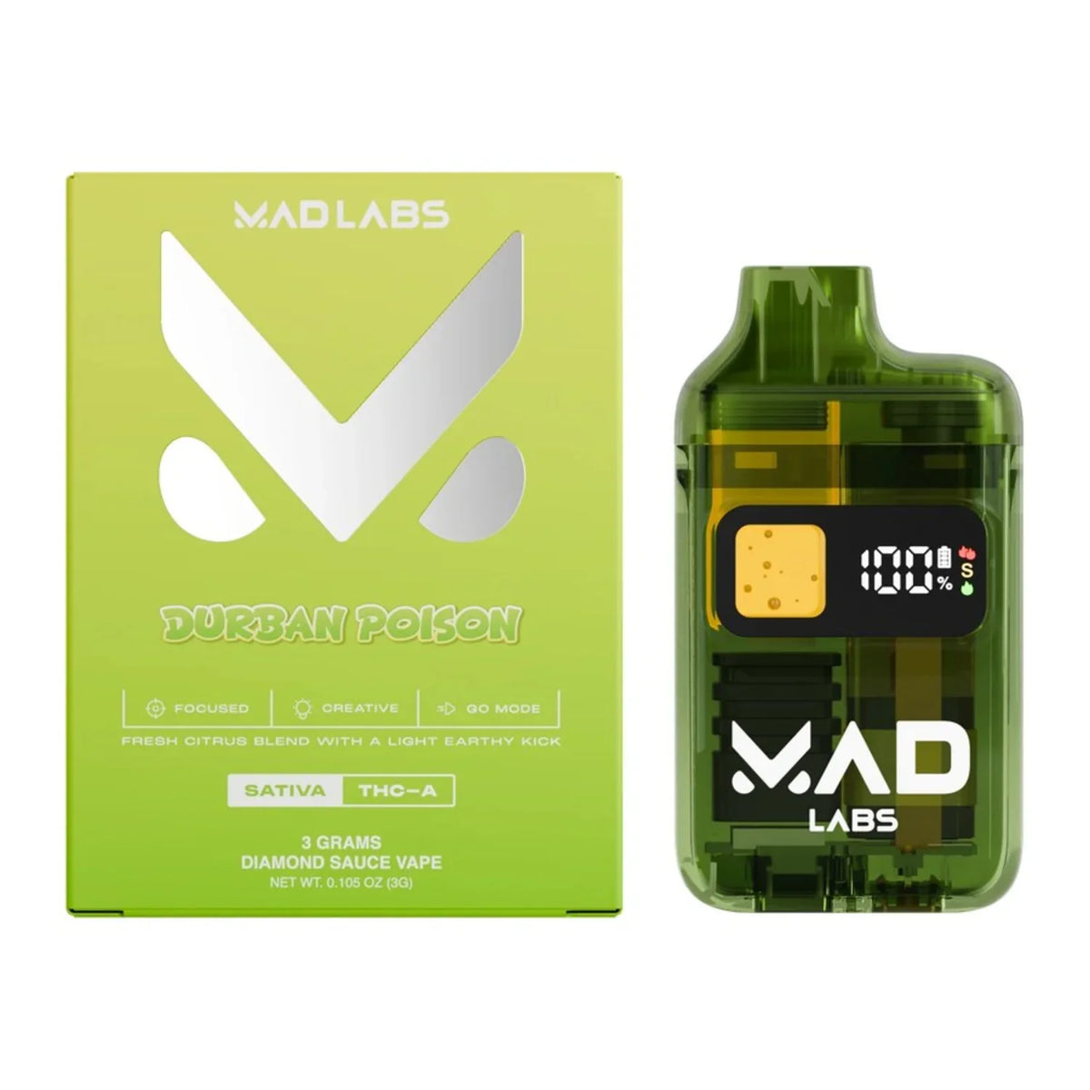 Mad Labs 3G Disposable Vape – THCa + CBD Blend