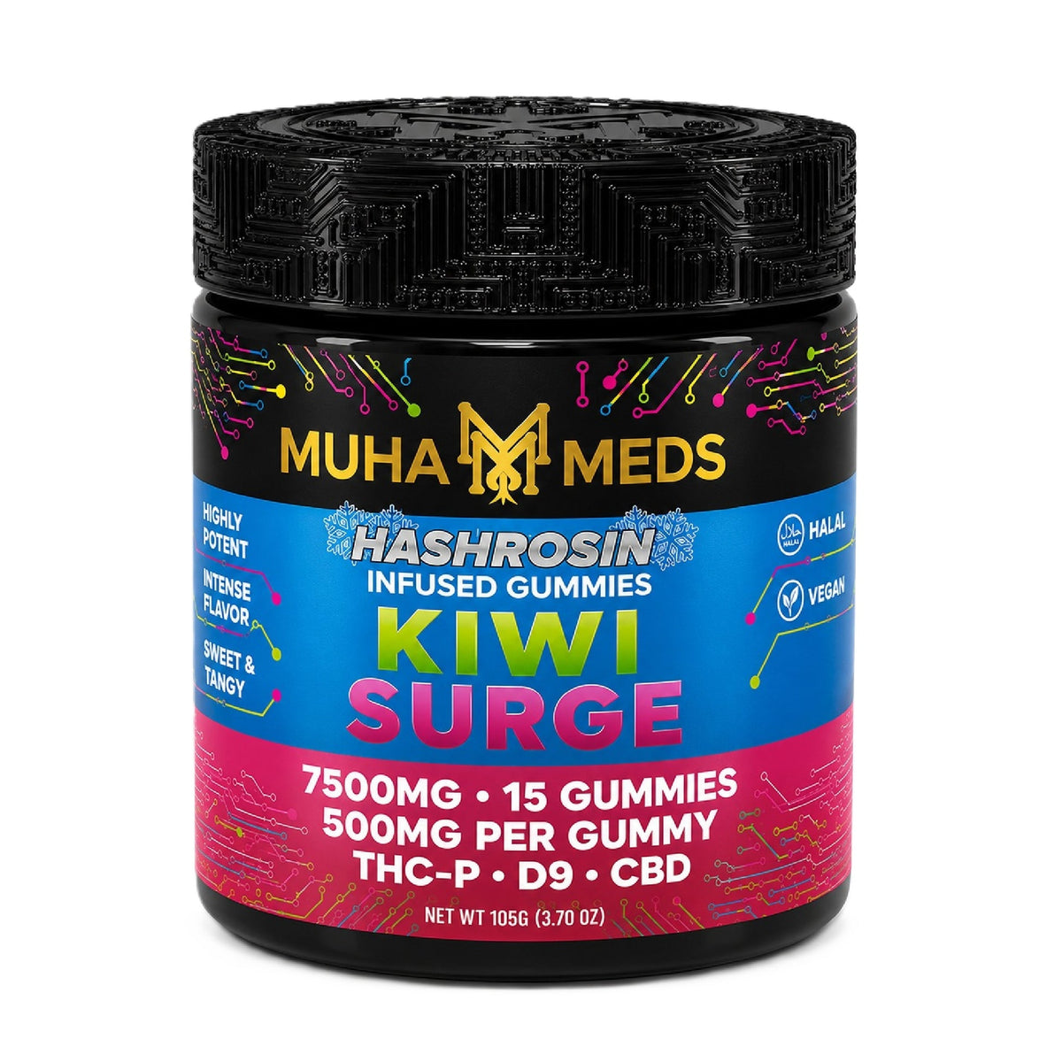 Muha Meds HashRosin Infused Gummies — 7500MG