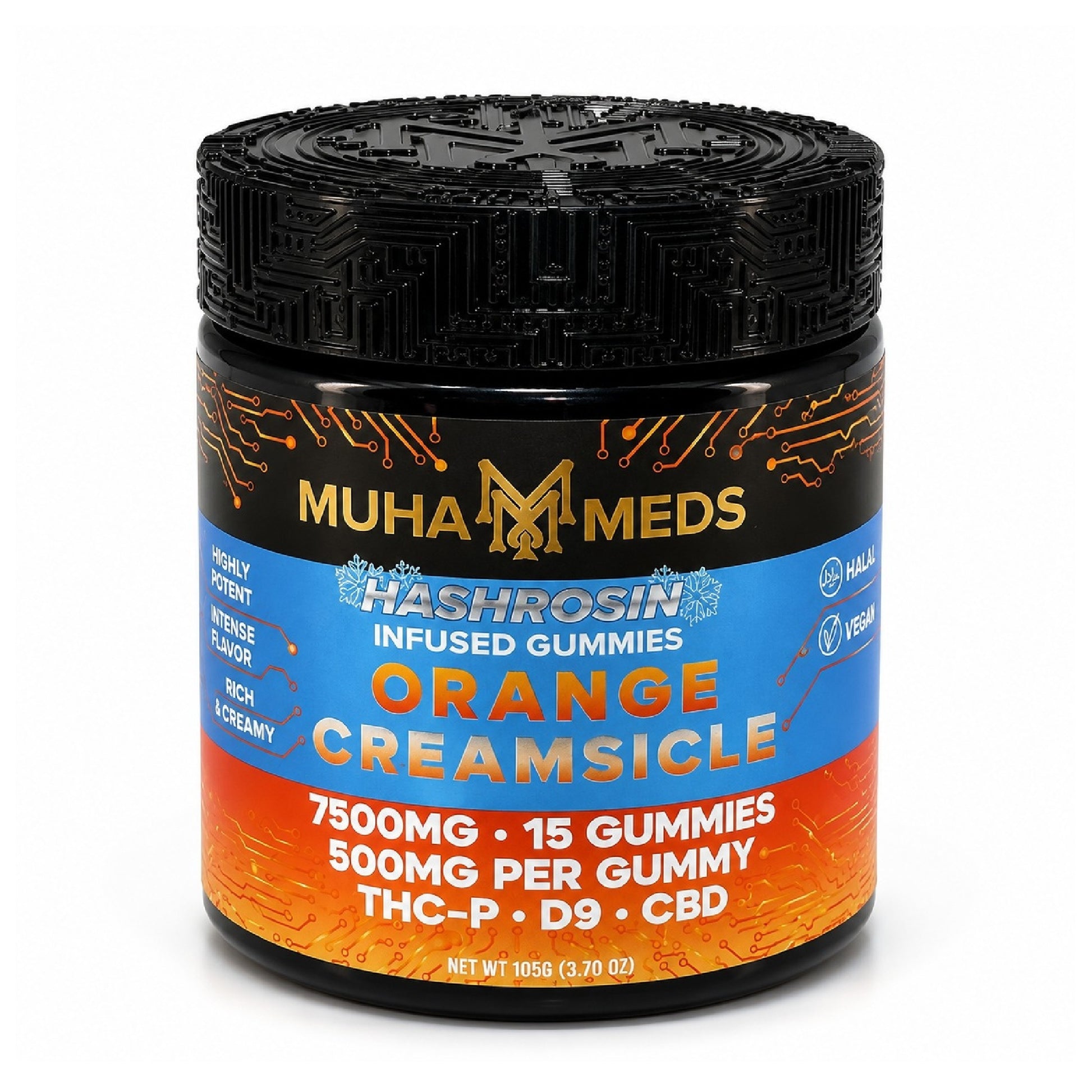 Muha Meds HashRosin Infused Gummies — 7500MG