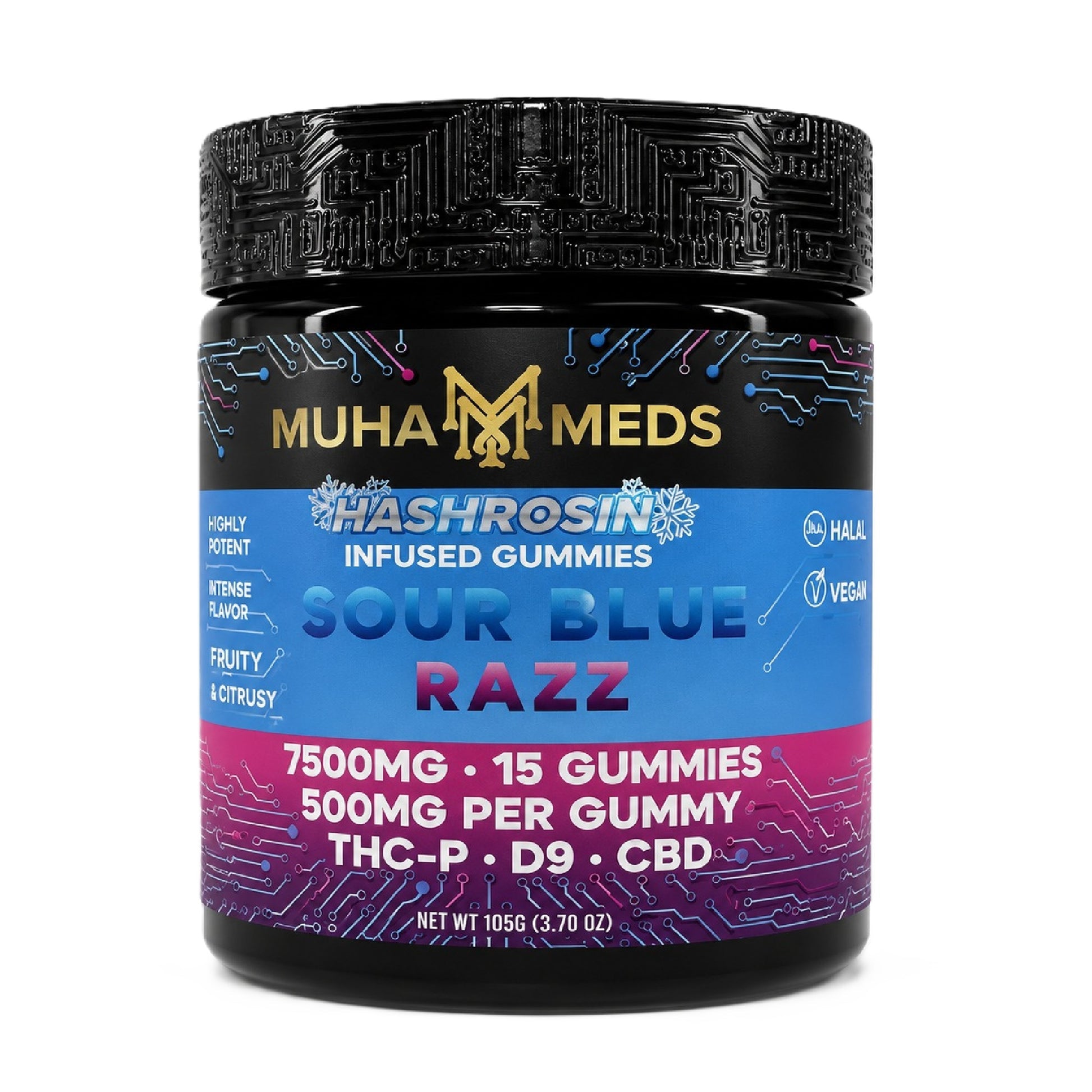 Muha Meds HashRosin Infused Gummies — 7500MG