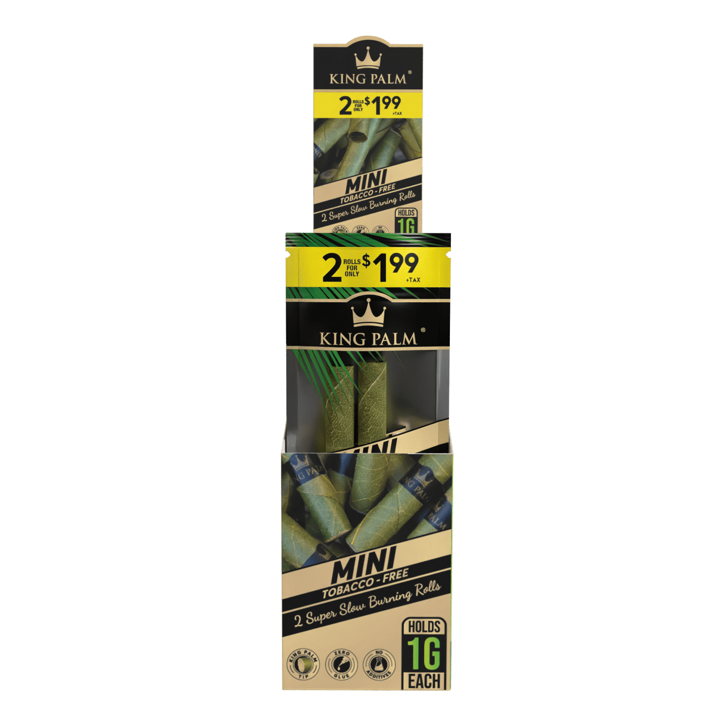 King Plam Mini Rollies - 2 Per Pack - 20 Packs Per Display