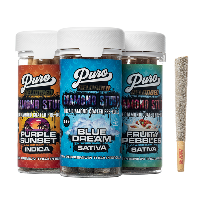 Puro Reloaded Diamond Studz THCA Prerolls 20G