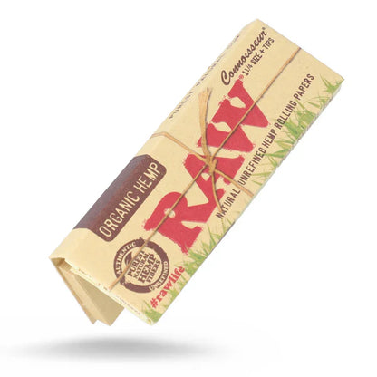 Raw Organic Hemp Connoisseur 1 1/4 With Tips - 24 Packs Per Box