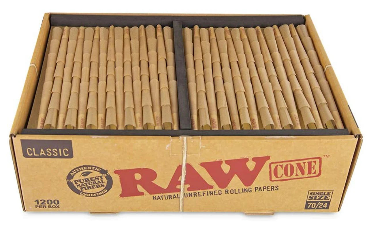 Raw Classic Cones - Bulk - 70 mm / 24 mm - 1200 Pieces Per Box