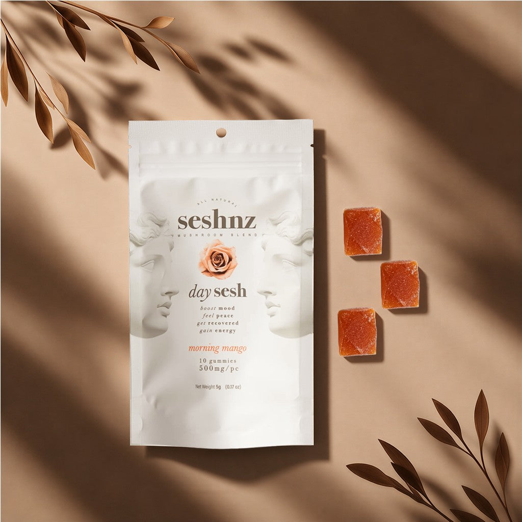 Seshnz Day Sesh Mushroom Blend Gummies Morning Mango 10ct bag