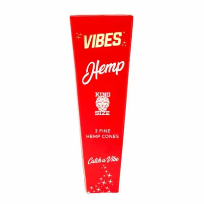 Vibes King Size Pre Rolled Cones - 3 Cones Per Pack - 30 Pack Per Box