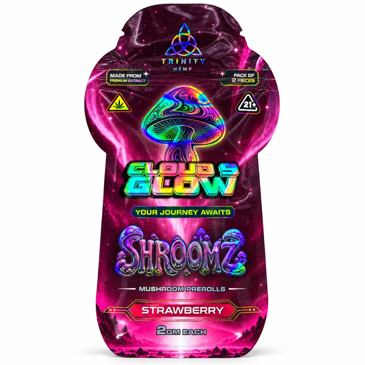 Trinity Hemp Cloud 9 Glow Shroomz Mushroom Prerolls 2g 2ct
