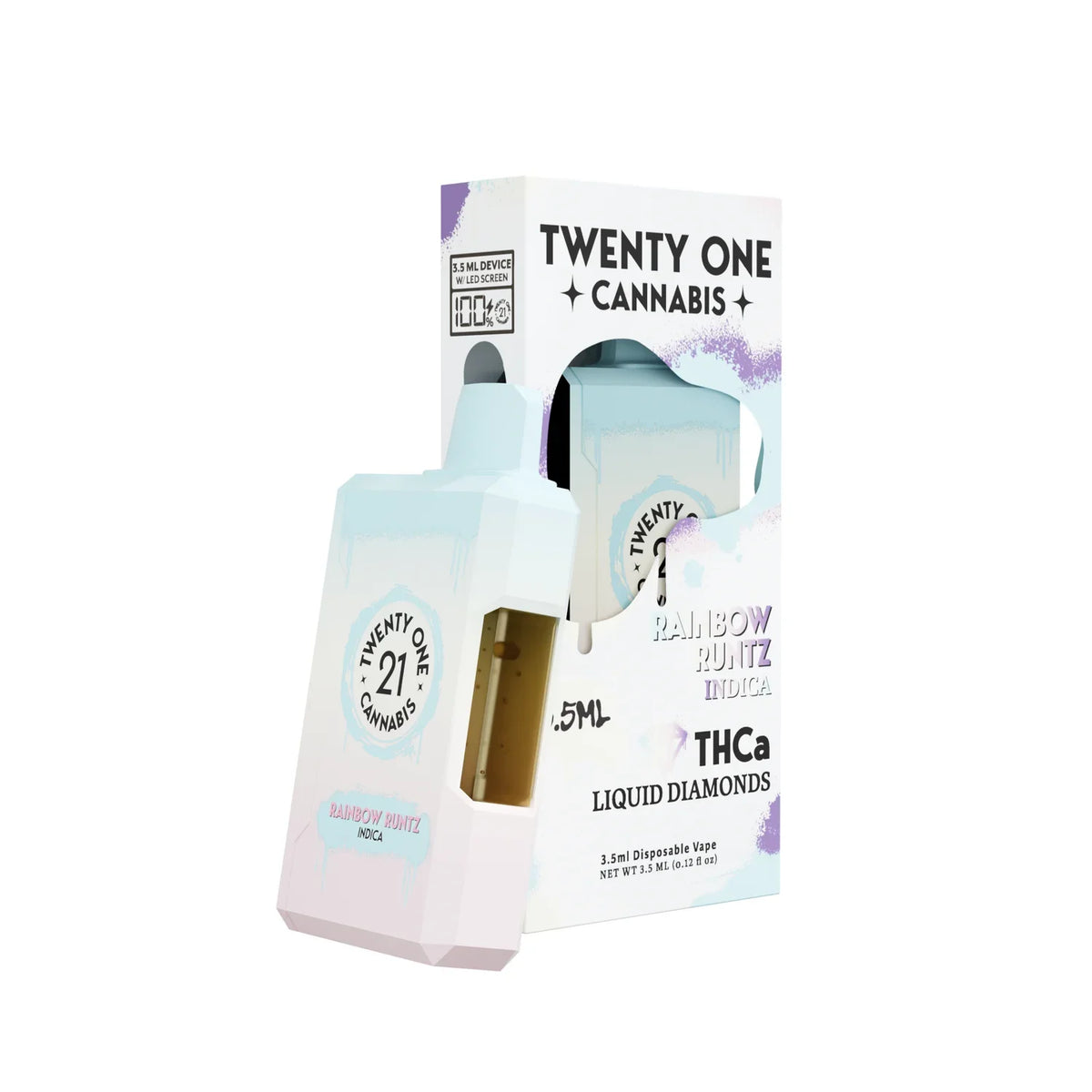 Twenty One Liquid Diamonds Disposable Vape 3.5mL – Delta 8 + THCa