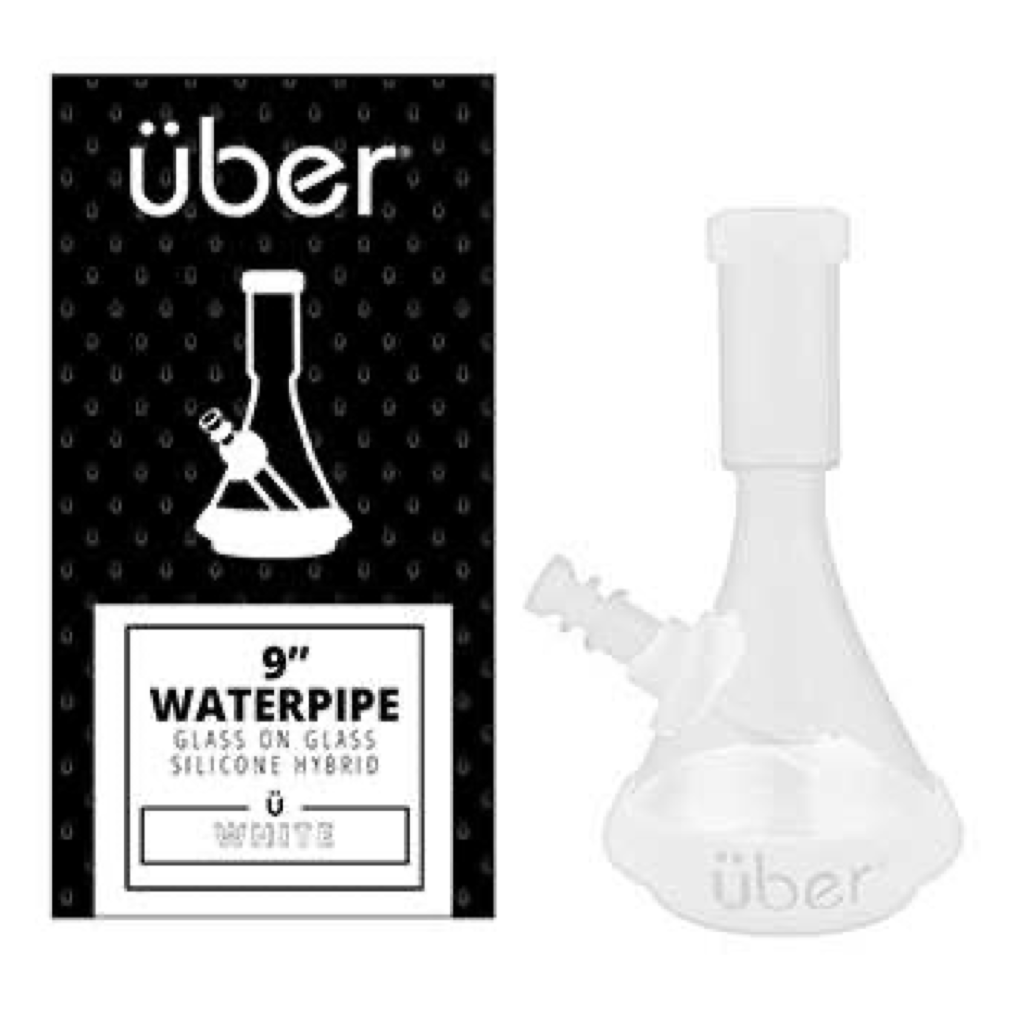 Uber 9.5" Deco Water Pipe In Silicone White