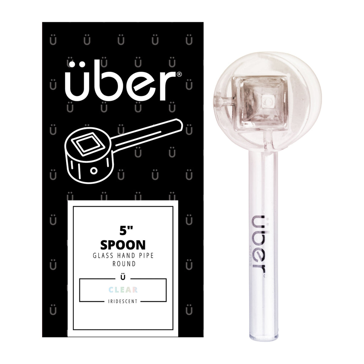 Uber Glass 5" Iridescent Spoon Round Clear