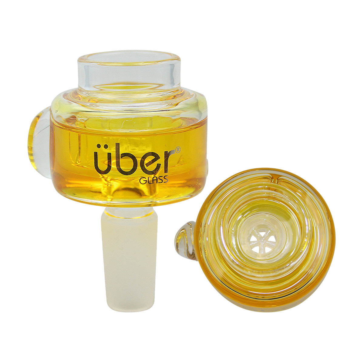 Uber Glass 2.5" Freezable Bowl 14mm w/ Glass Screen Yellow
