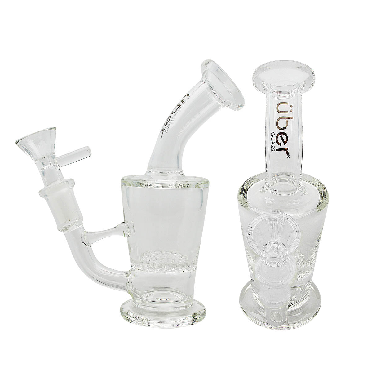 Uber 6" (5mm) Stemless Bent Neck Waterpipe w/ Honey Comb