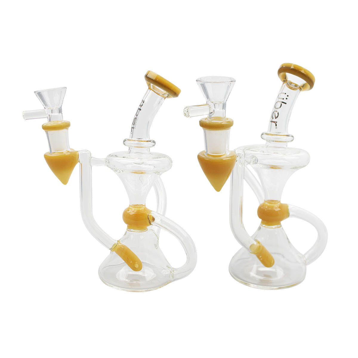 Uber 7" (4mm) Bent Neck Waterpipe Recycler w/ Ash Catcher