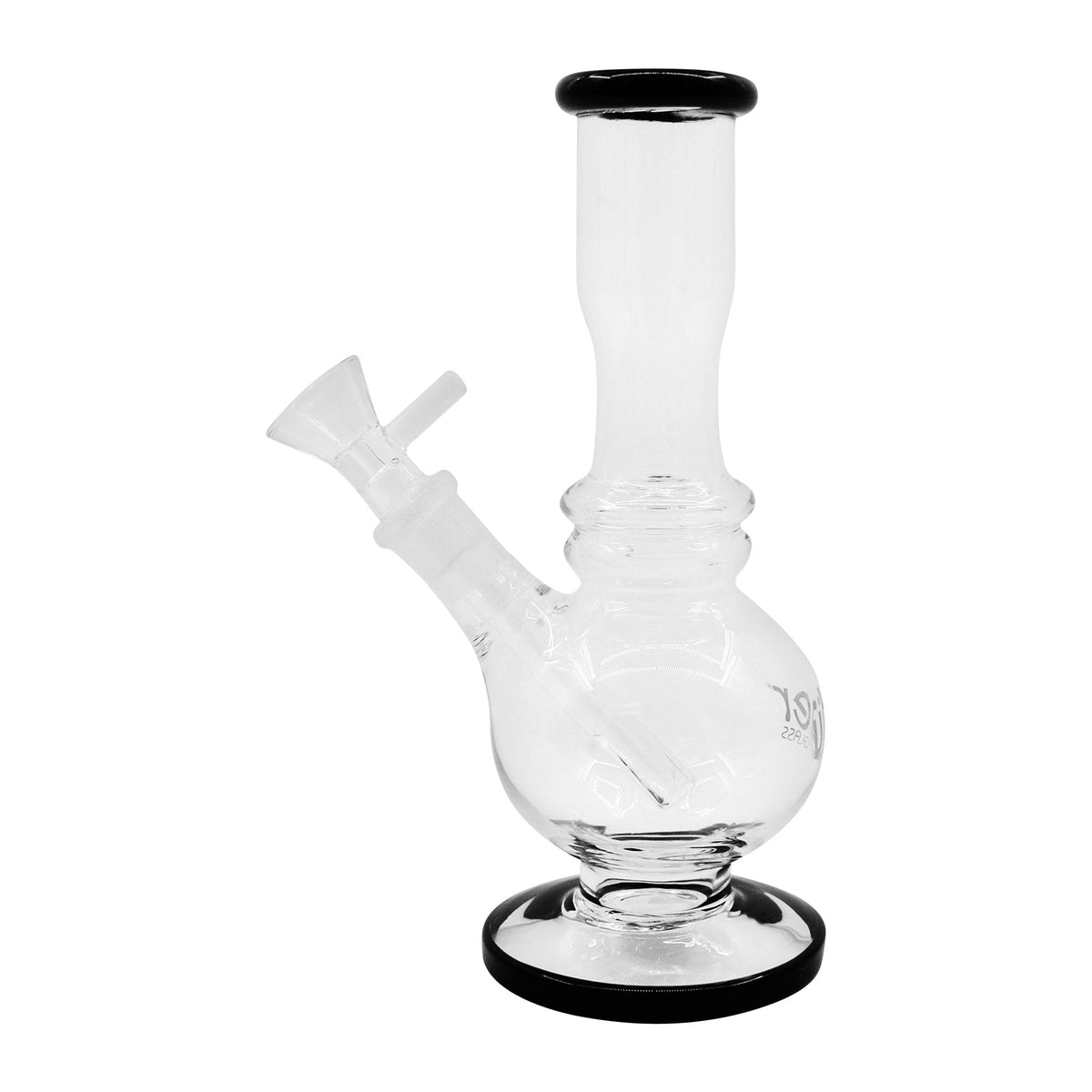 Uber 7" (5mm) Round Base Waterpipe w/ Ice Pinch Black
