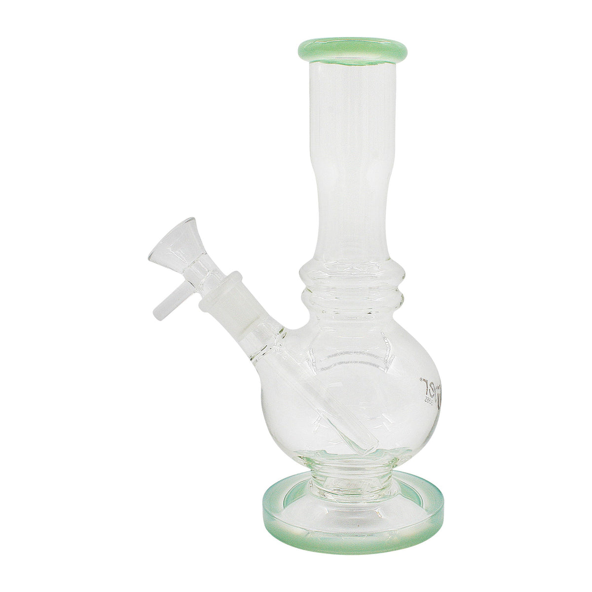 Uber 7" (5mm) Round Base Waterpipe w/ Ice Pinch Jade Green
