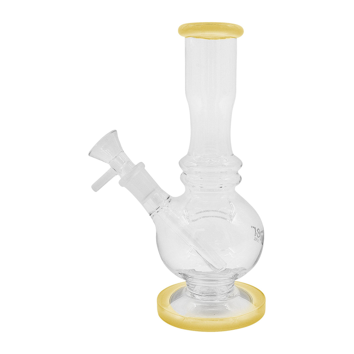 Uber 7" (5mm) Round Base Waterpipe w/ Ice Pinch Jade Yellow