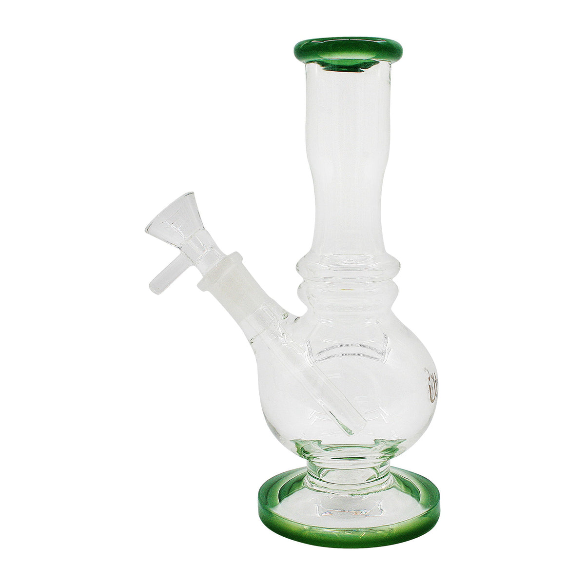 Uber 7" (5mm) Round Base Waterpipe w/ Ice Pinch Mint