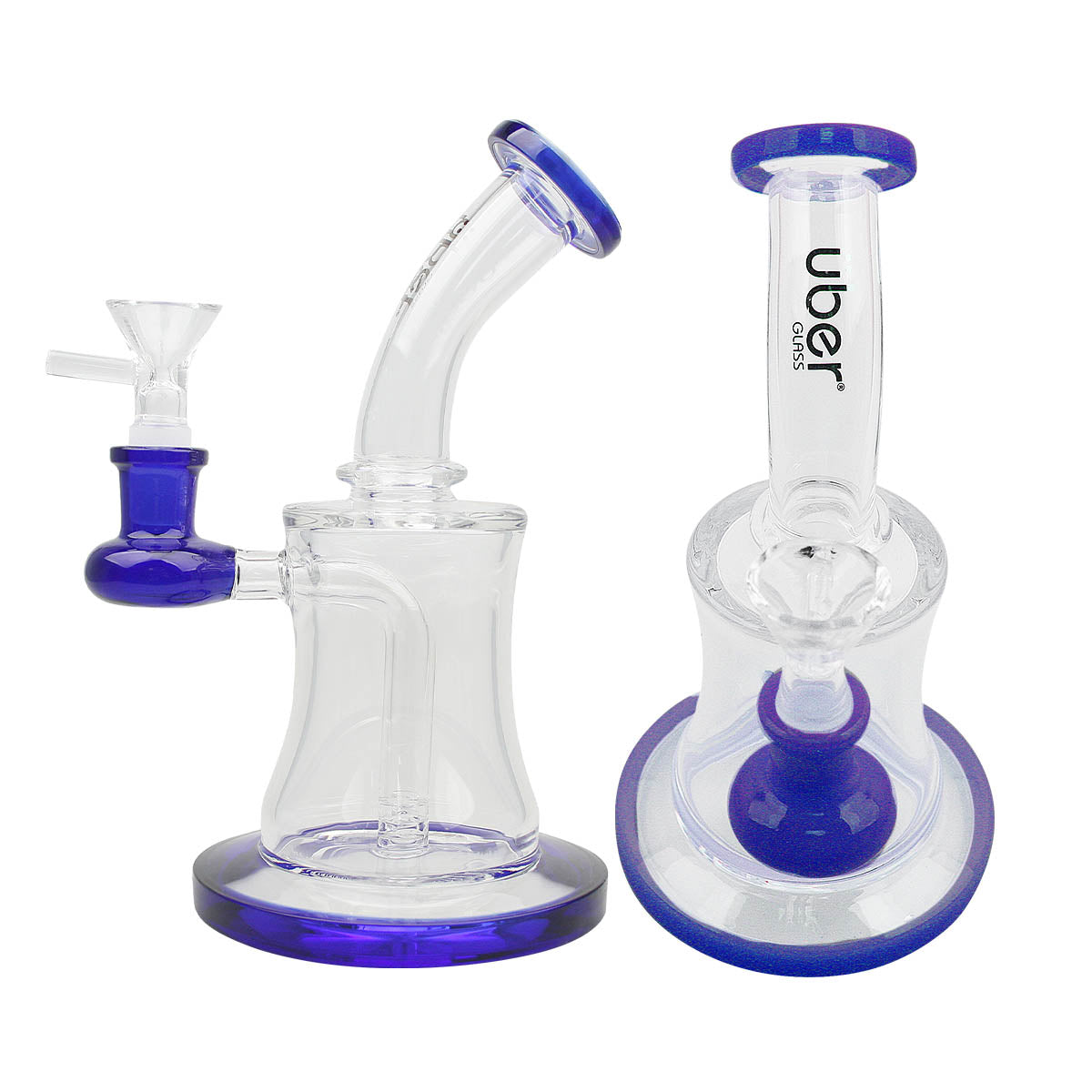 Uber 7" (5mm) Stemless Bent Neck Waterpipe Blue