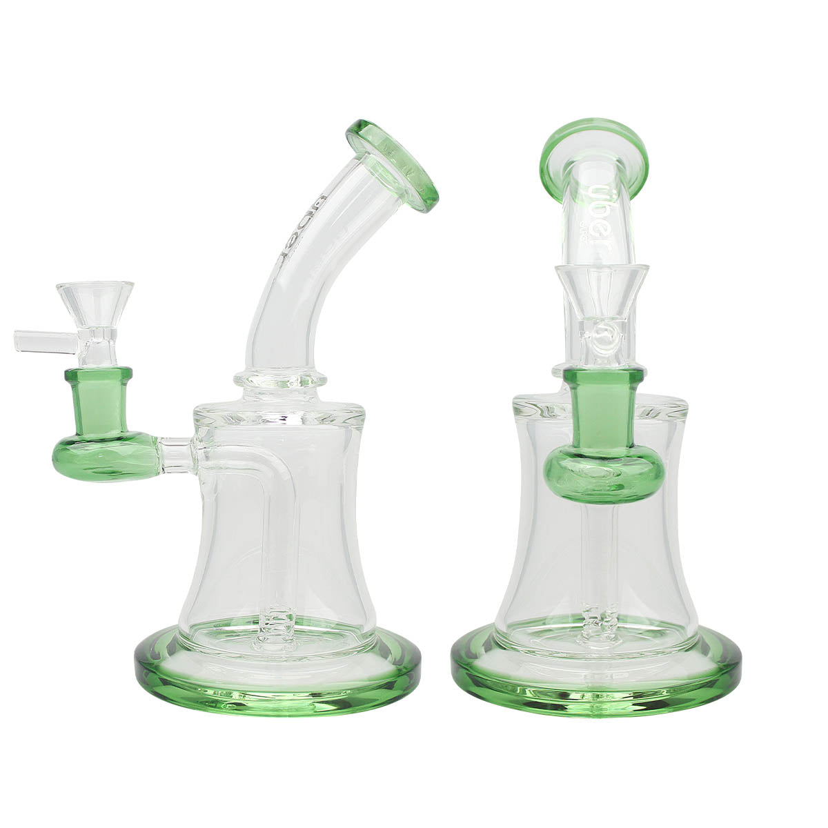 Uber 7" (5mm) Stemless Bent Neck Waterpipe Green