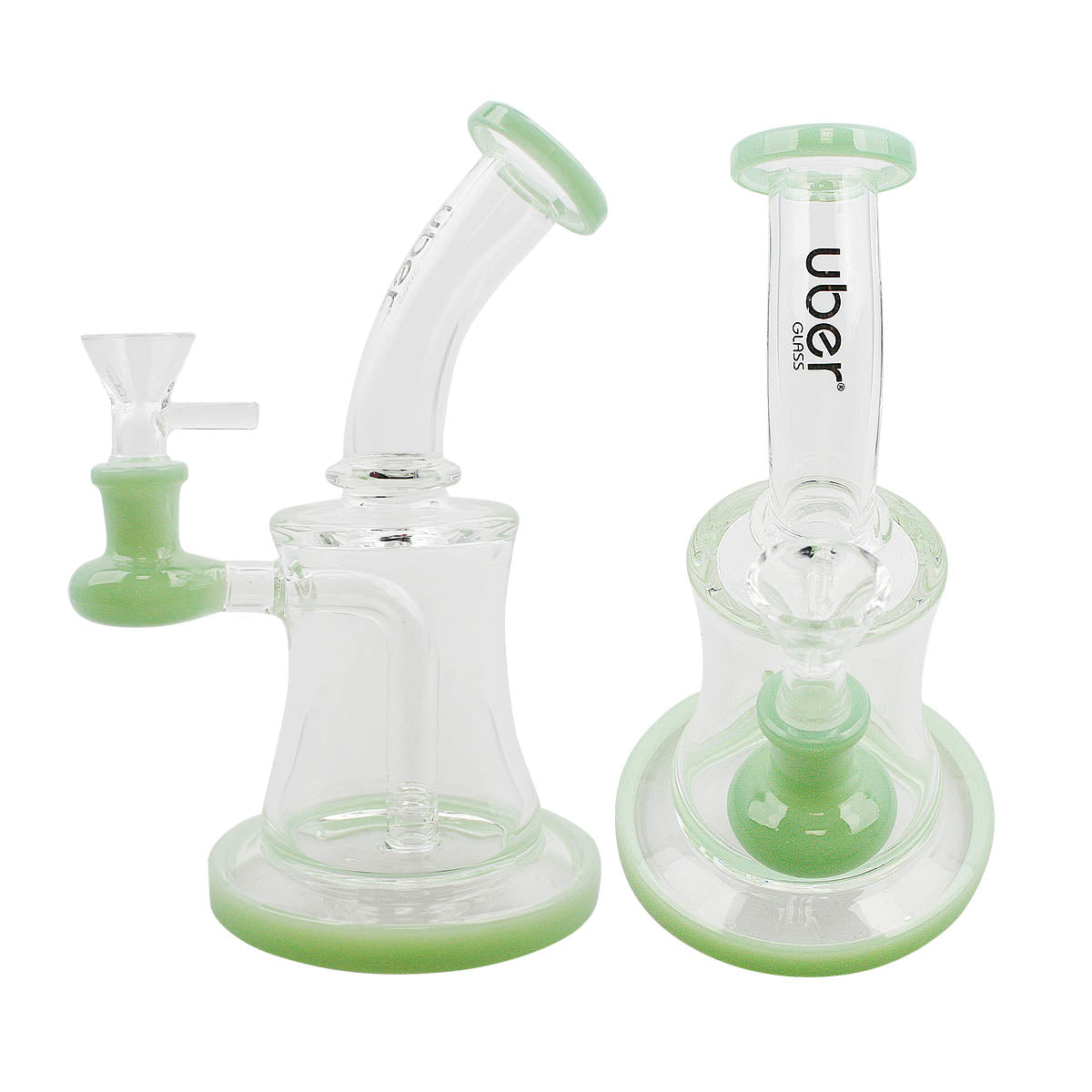 Uber 7" (5mm) Stemless Bent Neck Waterpipe Mint