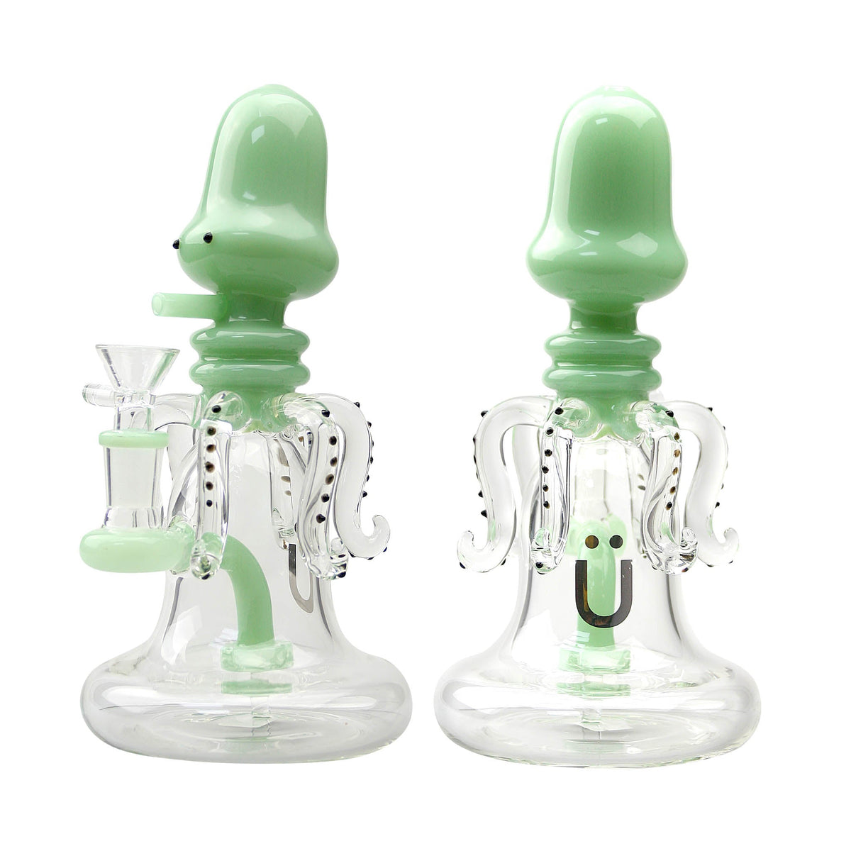 Uber 8" (5mm) Beaker Base Squid Waterpipe Jade Green