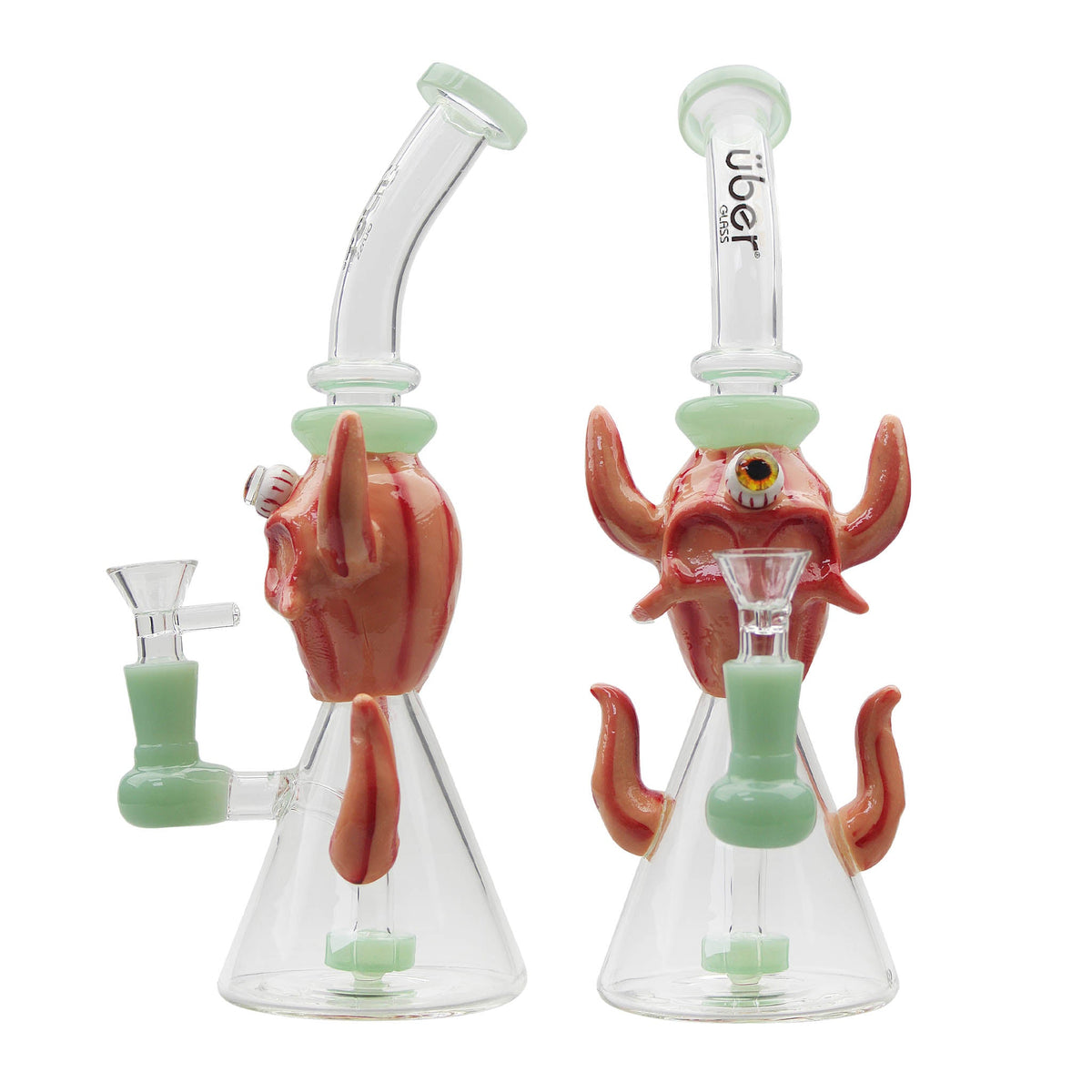 Uber 10" (5mm) Glass Waterpipe Jade Green