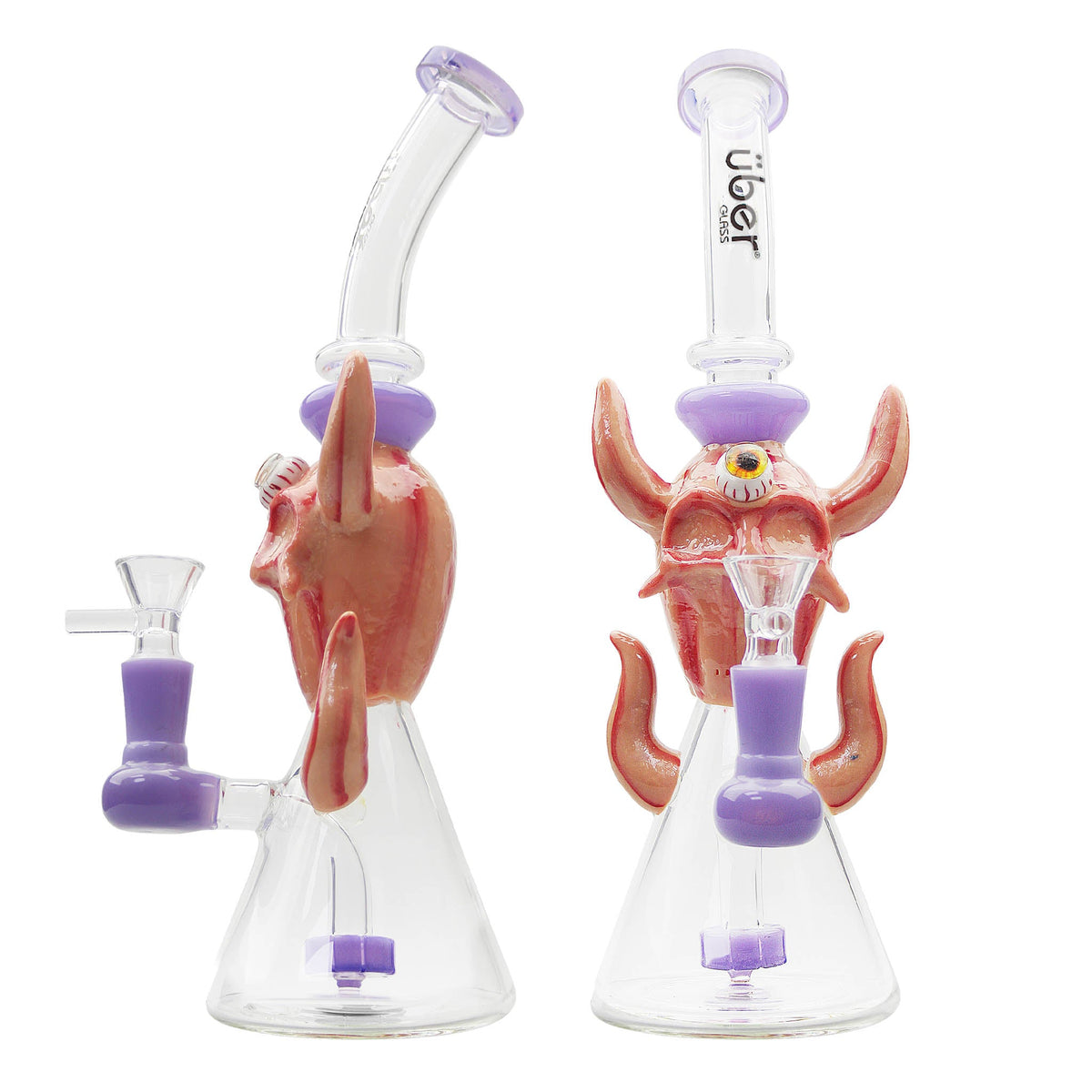 Uber 10" (5mm) Glass Waterpipe Milky Purple