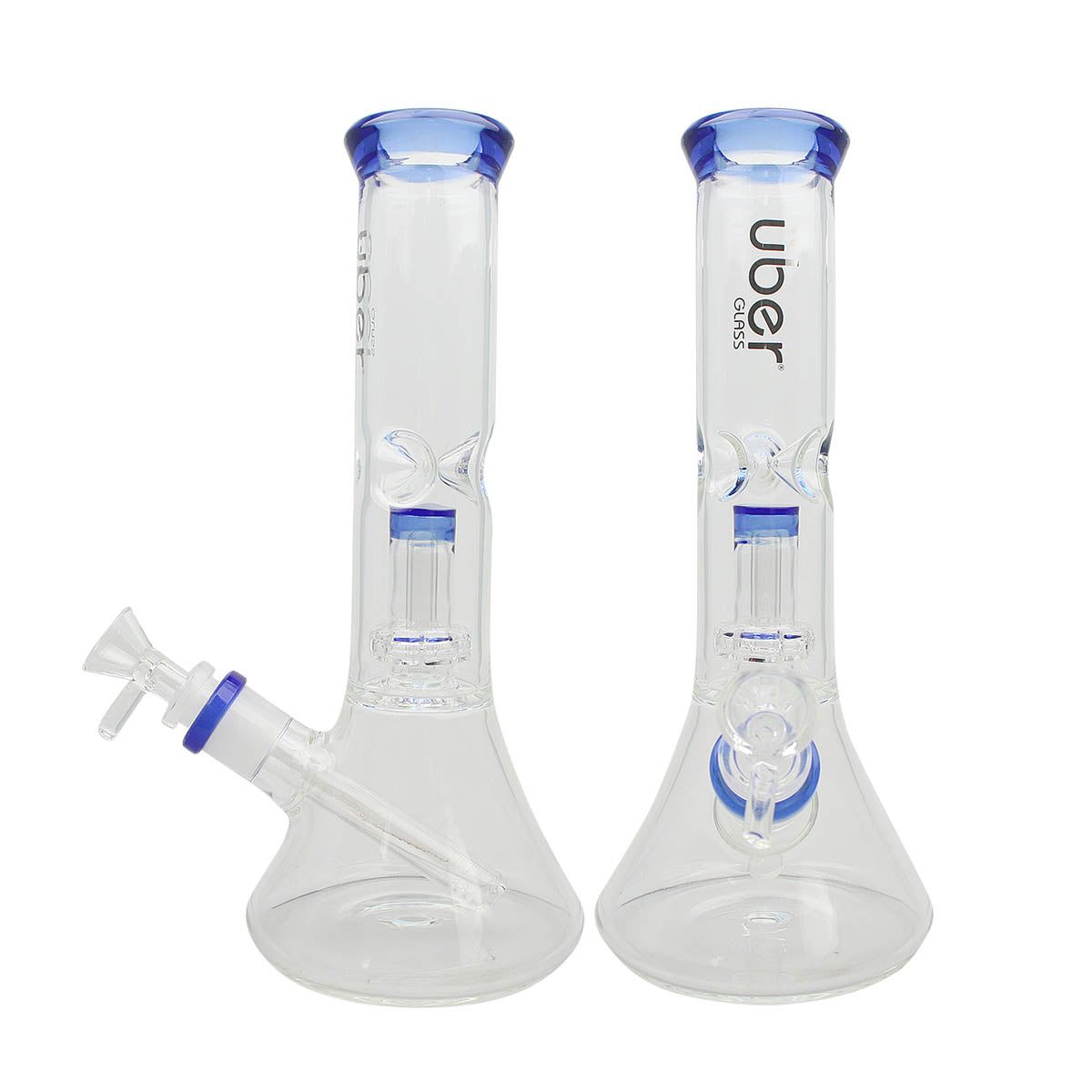 Uber 11" Beaker Waterpipe w/ Ice Pinch & Tree Perc Blue