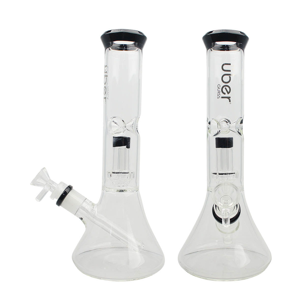 Uber 11" Beaker Waterpipe w/ Ice Pinch & Tree Perc Black