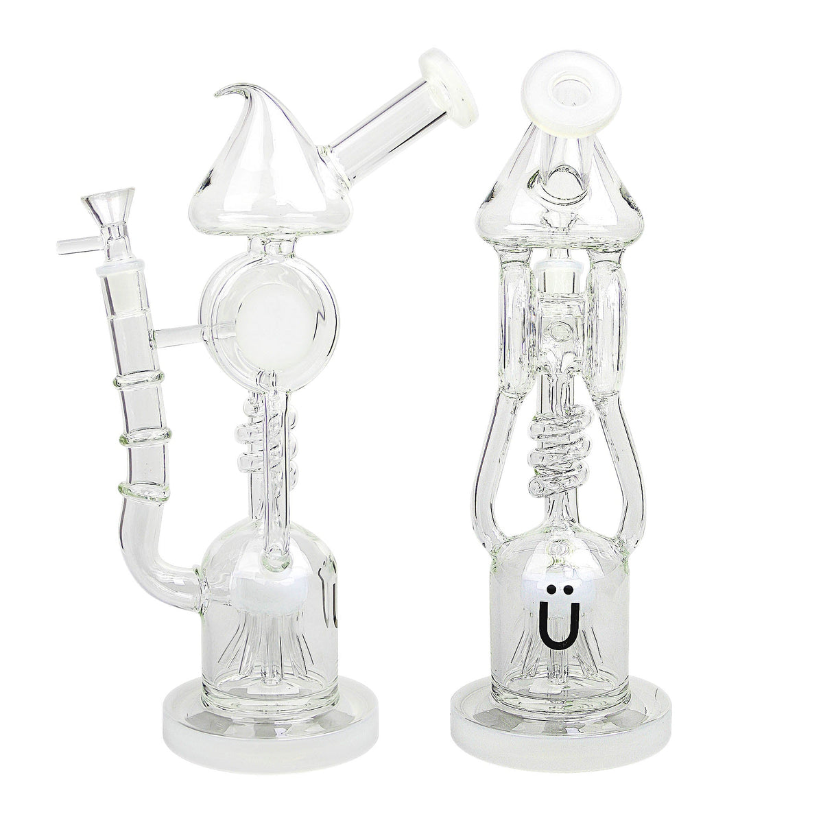 Uber 11" (5mm) Glass Recycler Waterpipe Jade White